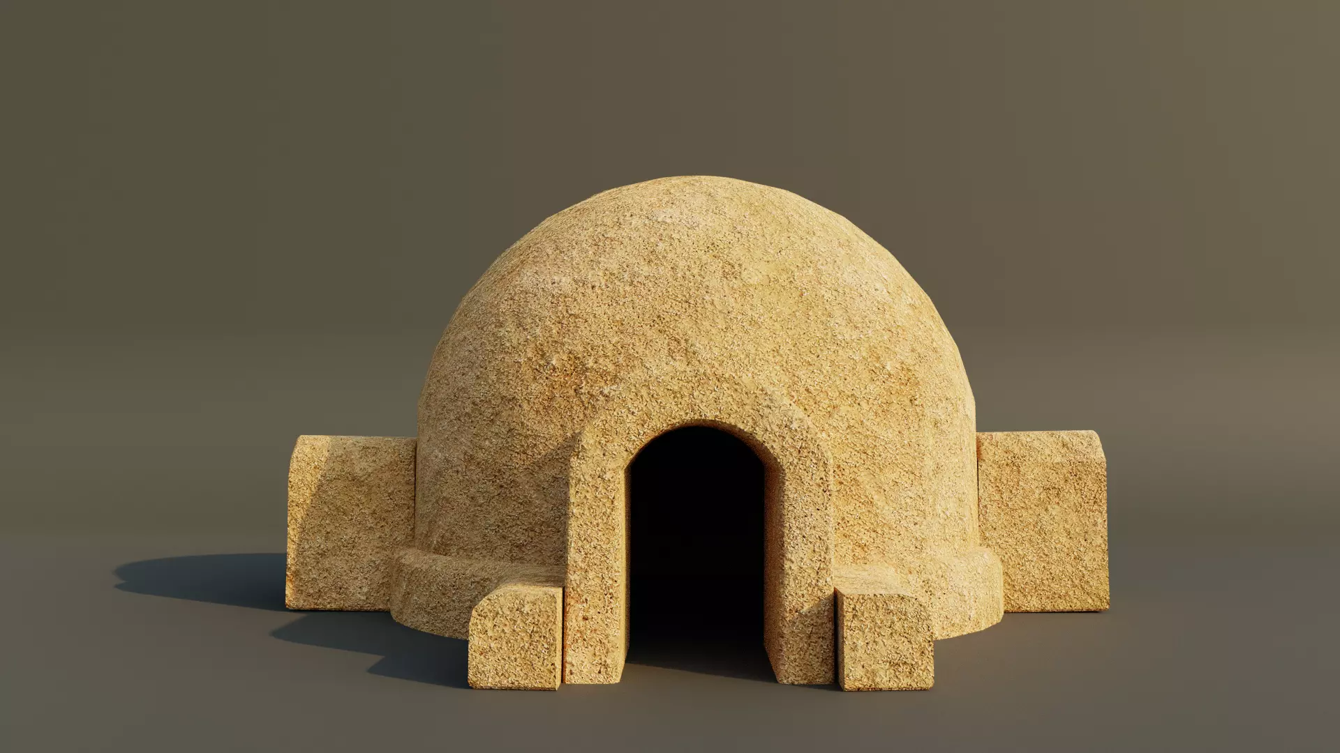 Tatooine Dwelling Hut Low-poly 3D model_0
