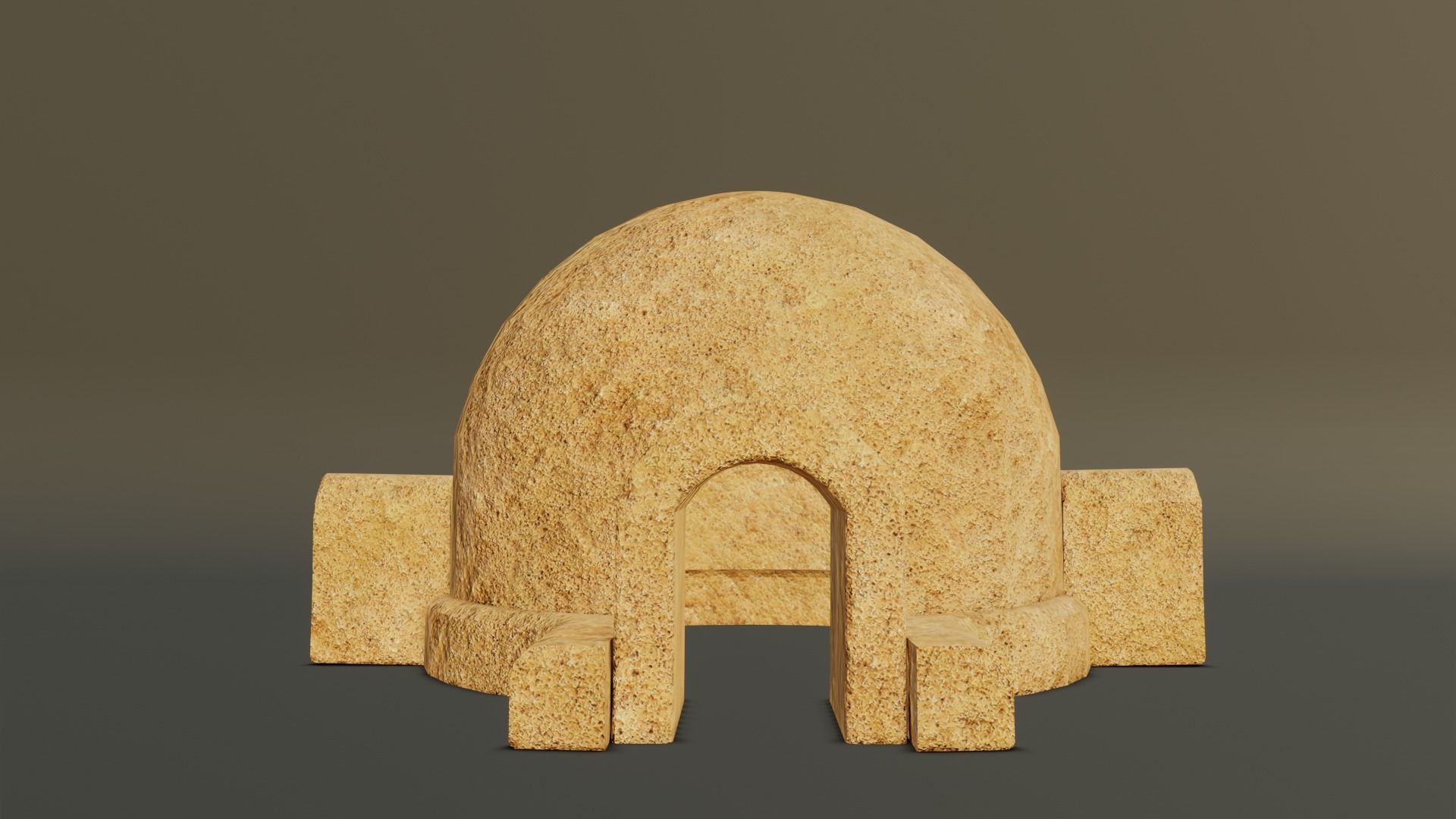 Tatooine Dwelling Hut Low-poly 3D model_4