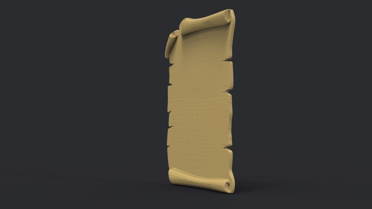 Parchment wooden scroll 3D print model_2