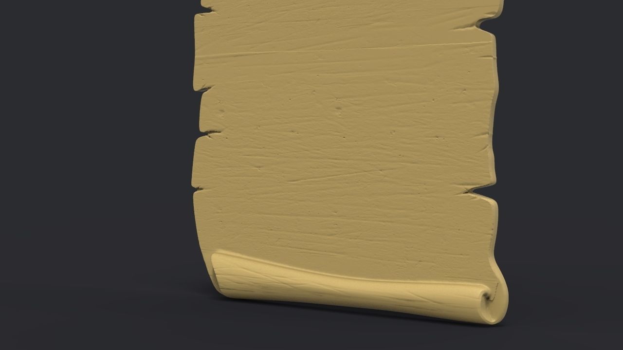 Parchment wooden scroll 3D print model_4