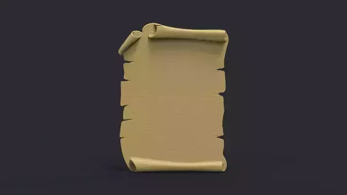 Parchment wooden scroll 3D print model
