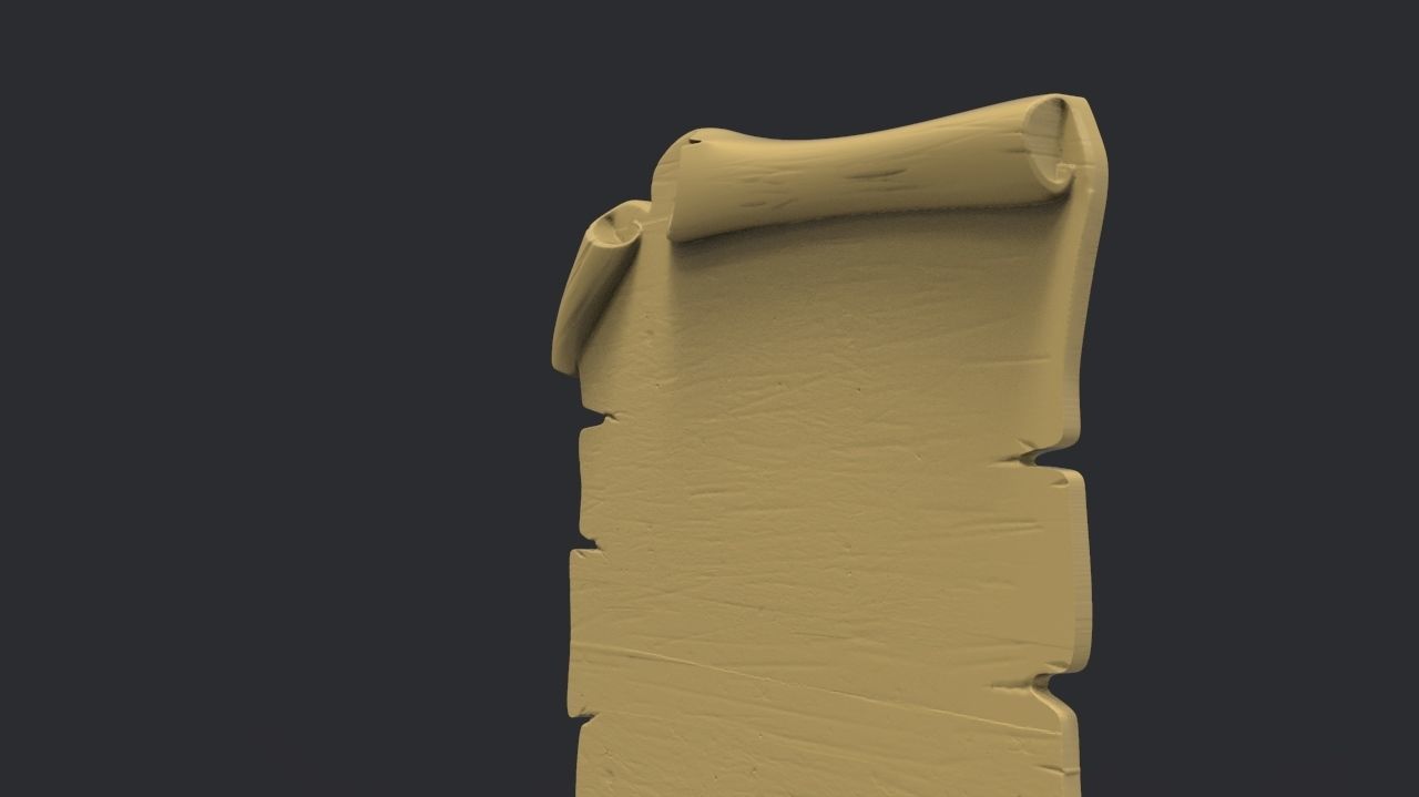 Parchment wooden scroll 3D print model_3
