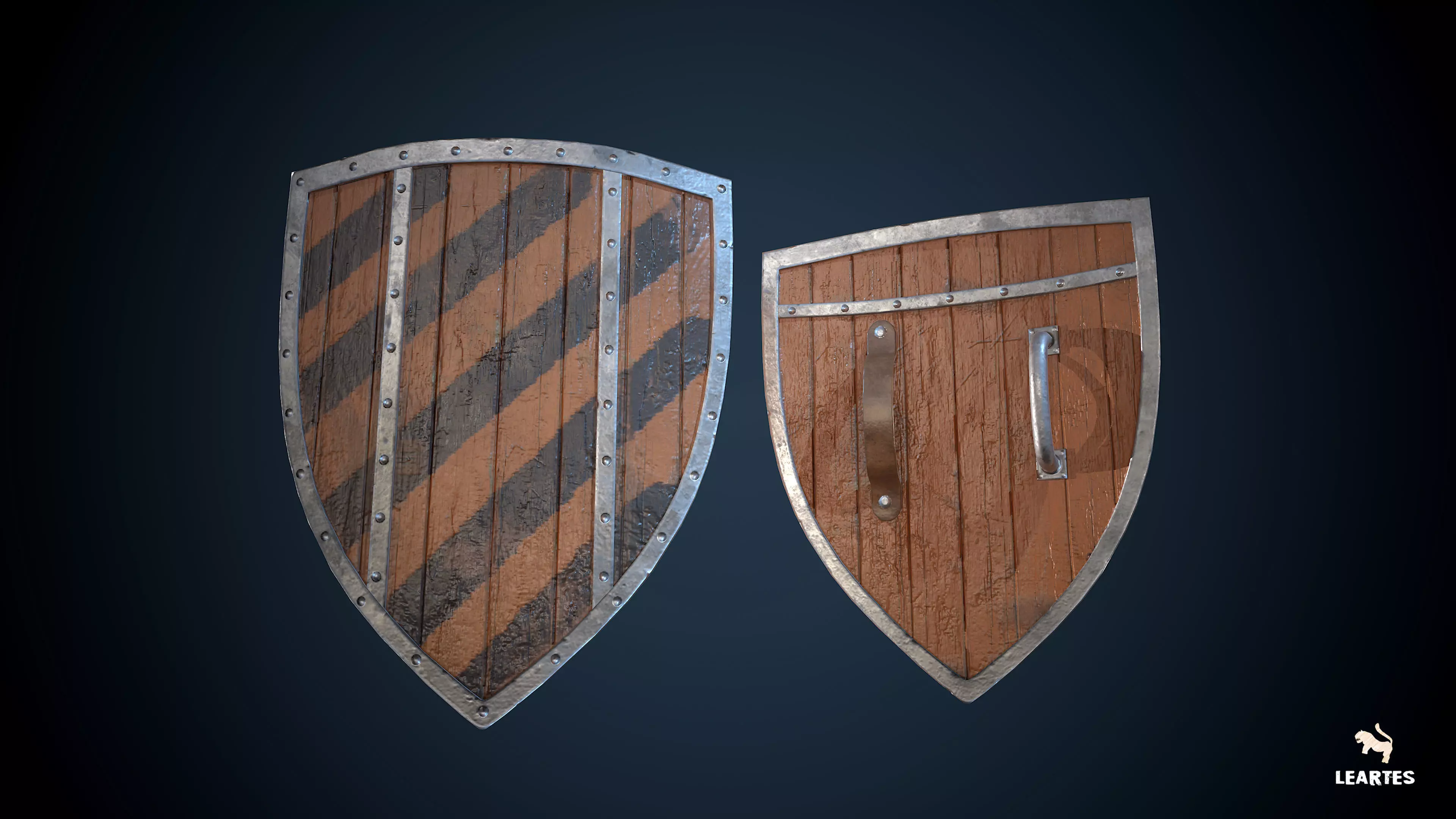 Viking Shield Game-Ready Low-poly 3D model_0