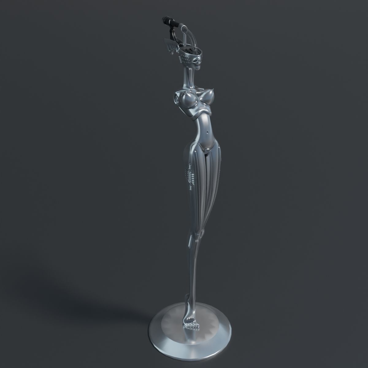 KORNS MICROPHONE STAND  -  THE BITCH  -  V3 3D print model_3