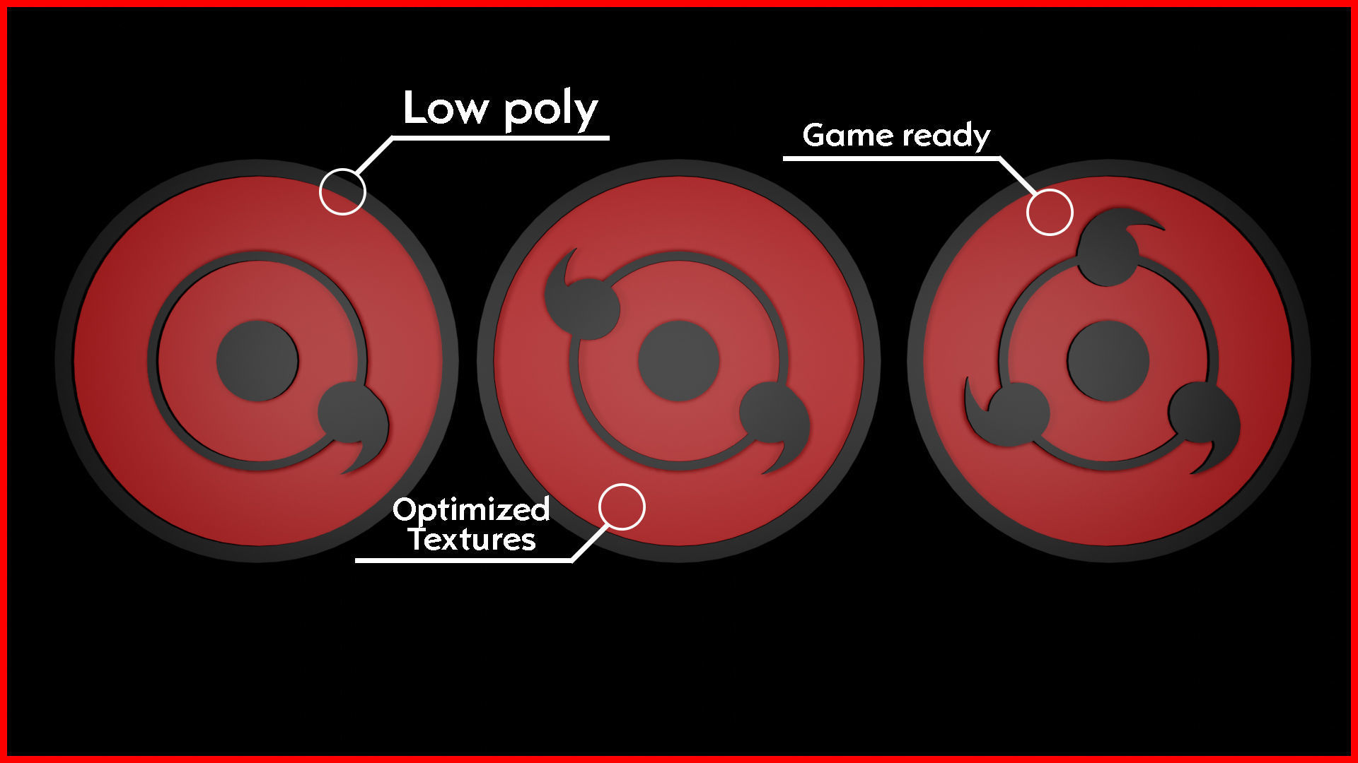 Sharingan bages pack Low-poly 3D model_2