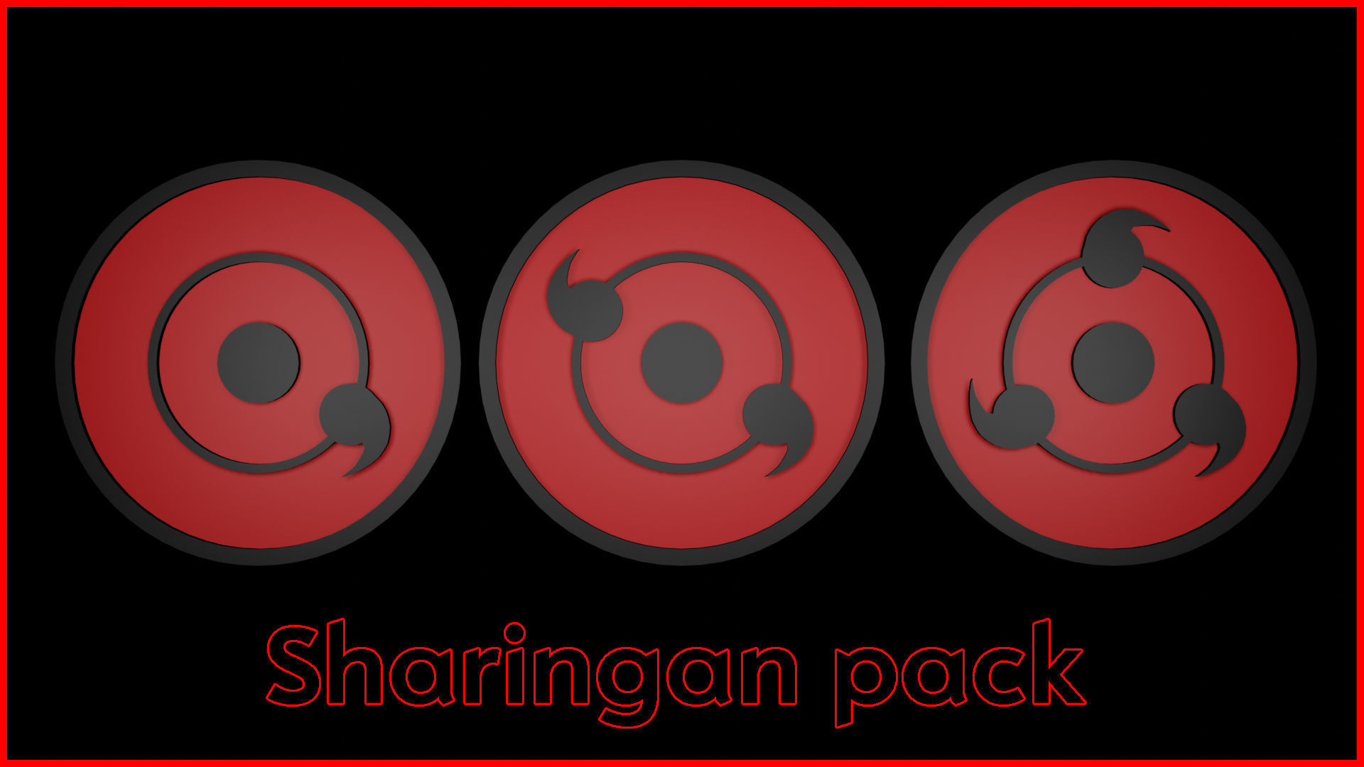 Sharingan bages pack Low-poly 3D model_0