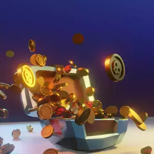 Low Poly Treasure Chest Coin Explosion animation