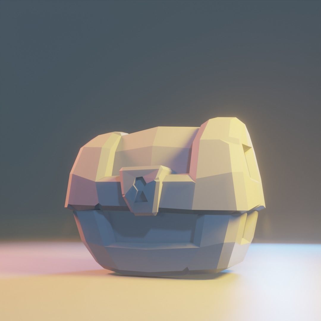 Low Poly Treasure Chest Coin Explosion animation Low-poly 3D model_9