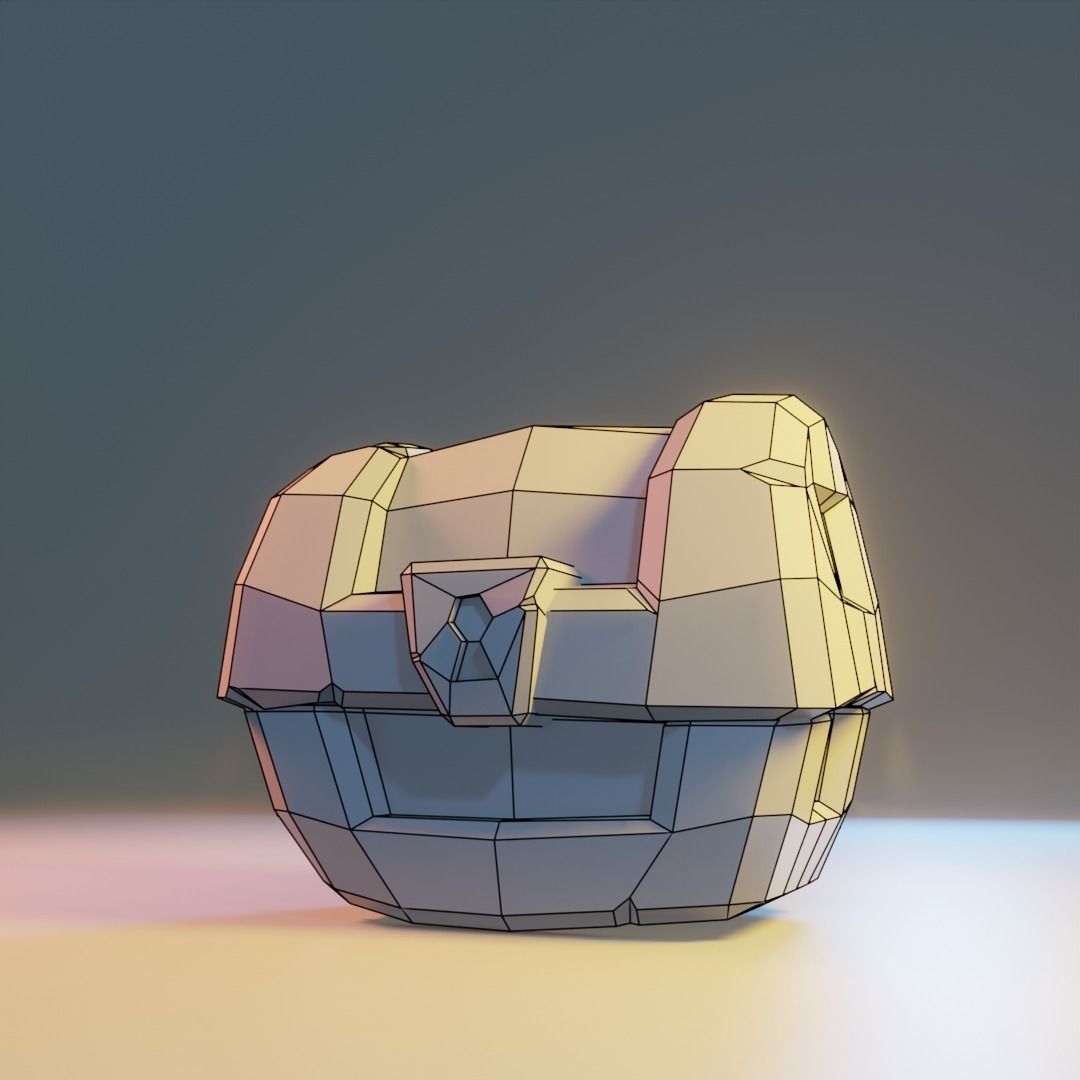 Low Poly Treasure Chest Coin Explosion animation Low-poly 3D model_10