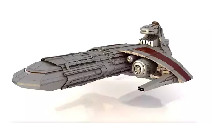 ODYSSEY COMBAT SPACESHIP Low-poly 3D model