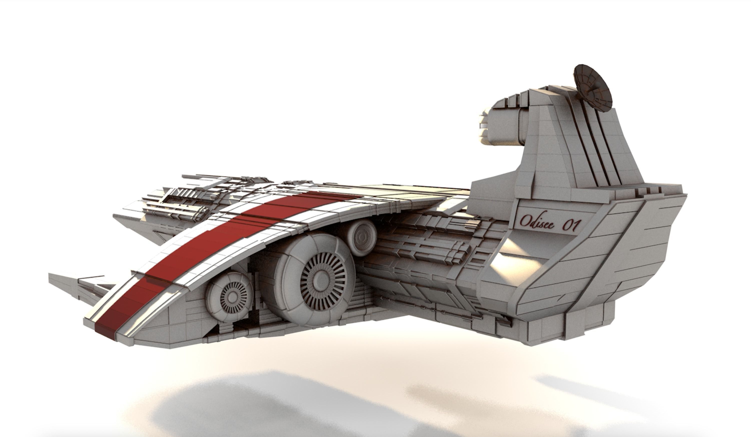 ODYSSEY COMBAT SPACESHIP Low-poly 3D model_3