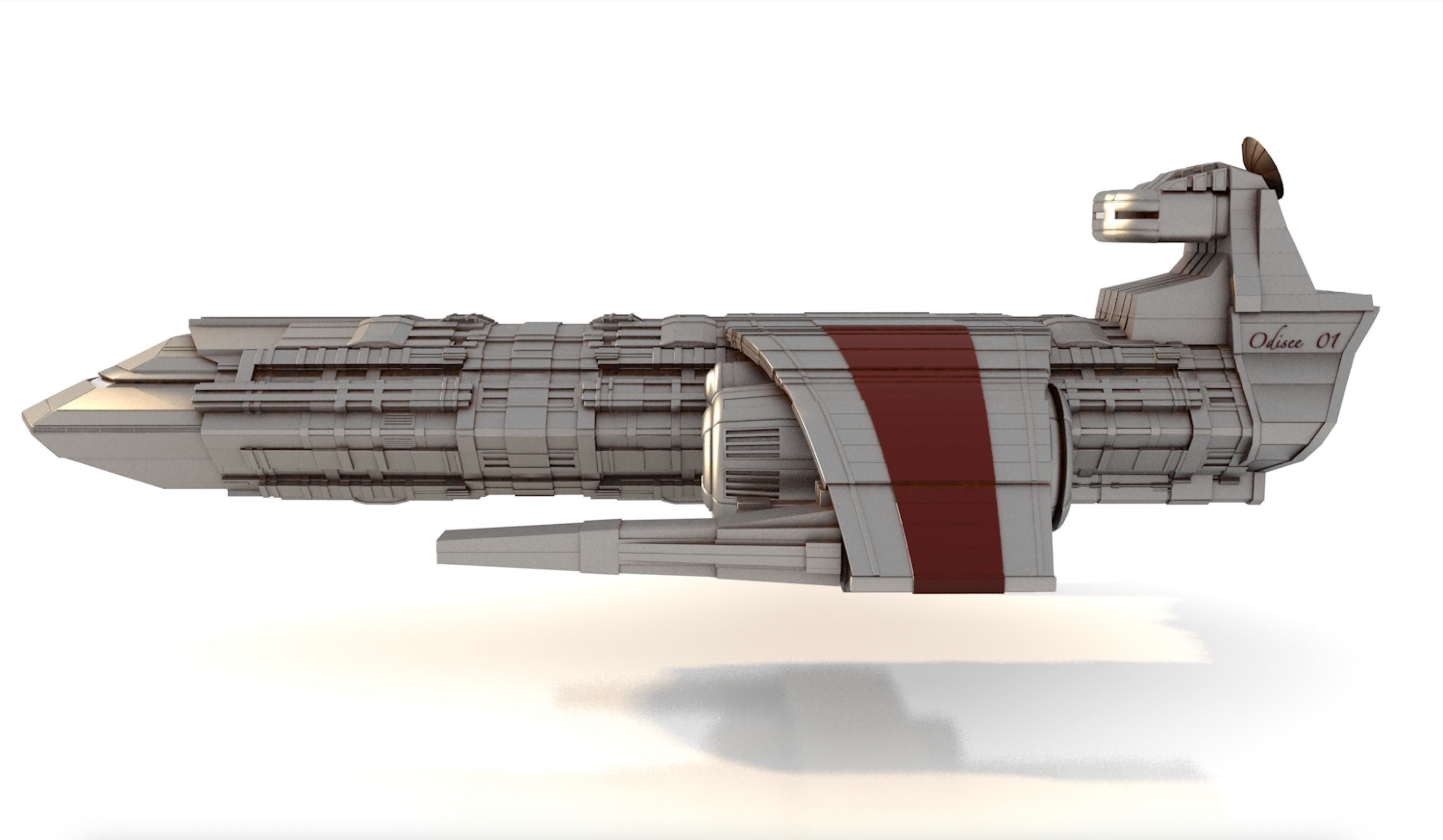 ODYSSEY COMBAT SPACESHIP Low-poly 3D model_1