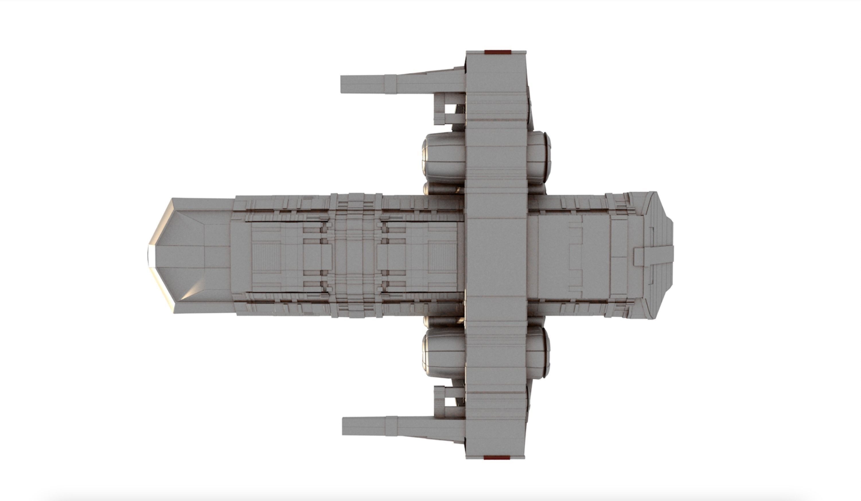 ODYSSEY COMBAT SPACESHIP Low-poly 3D model_7