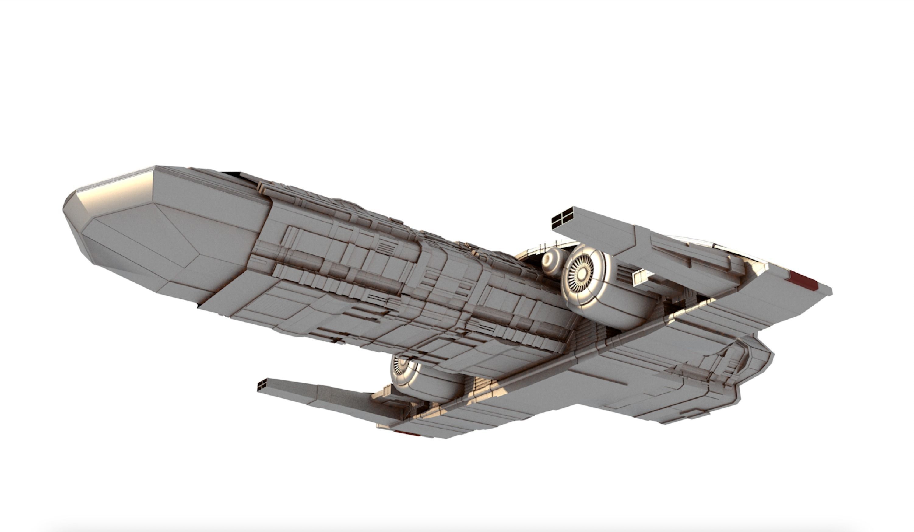 ODYSSEY COMBAT SPACESHIP Low-poly 3D model_4