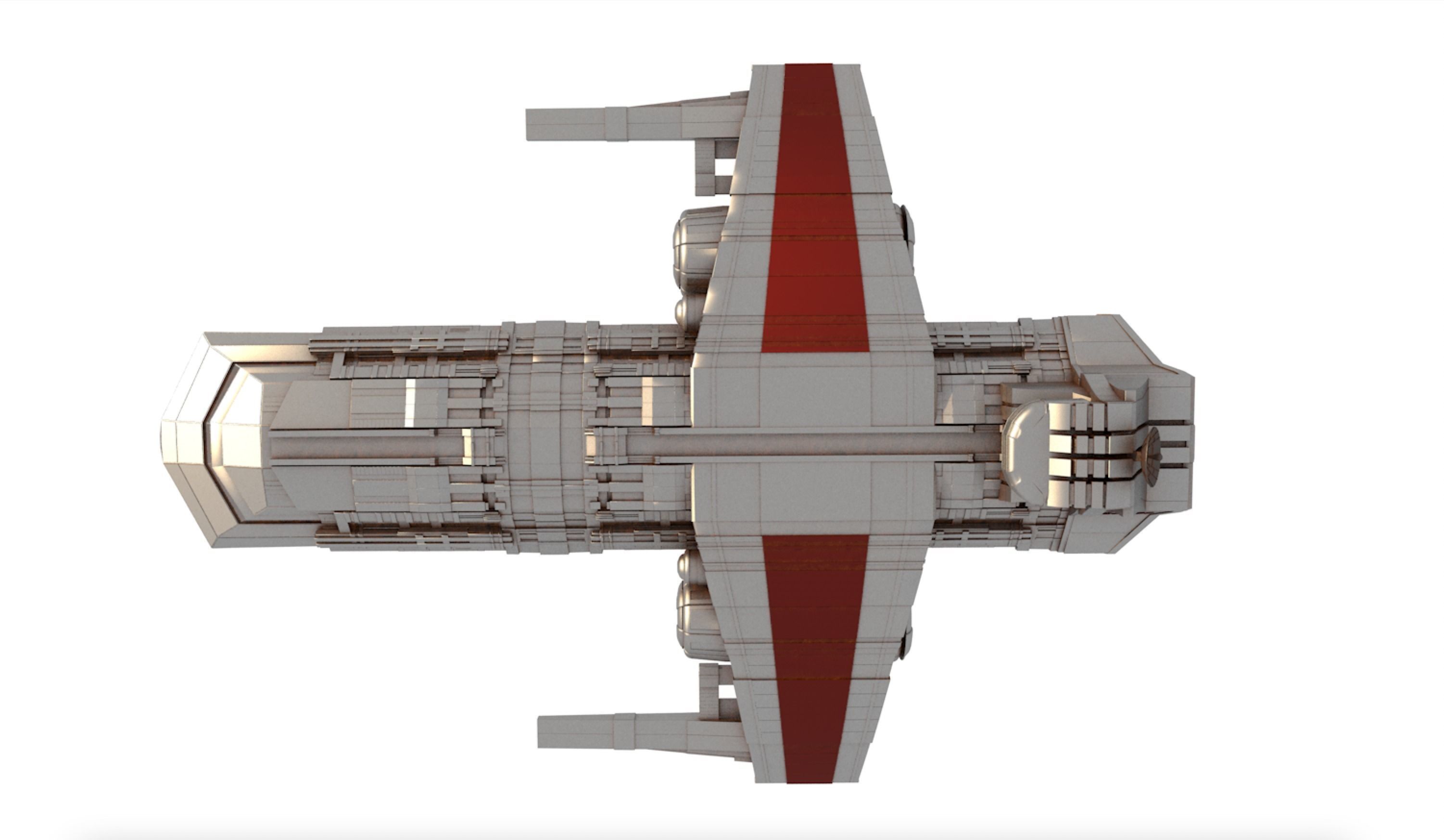 ODYSSEY COMBAT SPACESHIP Low-poly 3D model_5
