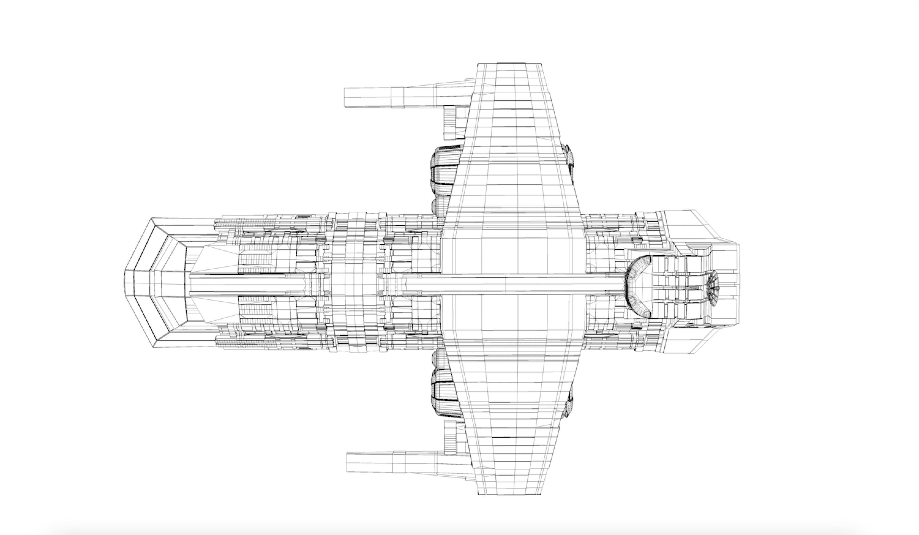 ODYSSEY COMBAT SPACESHIP Low-poly 3D model_10