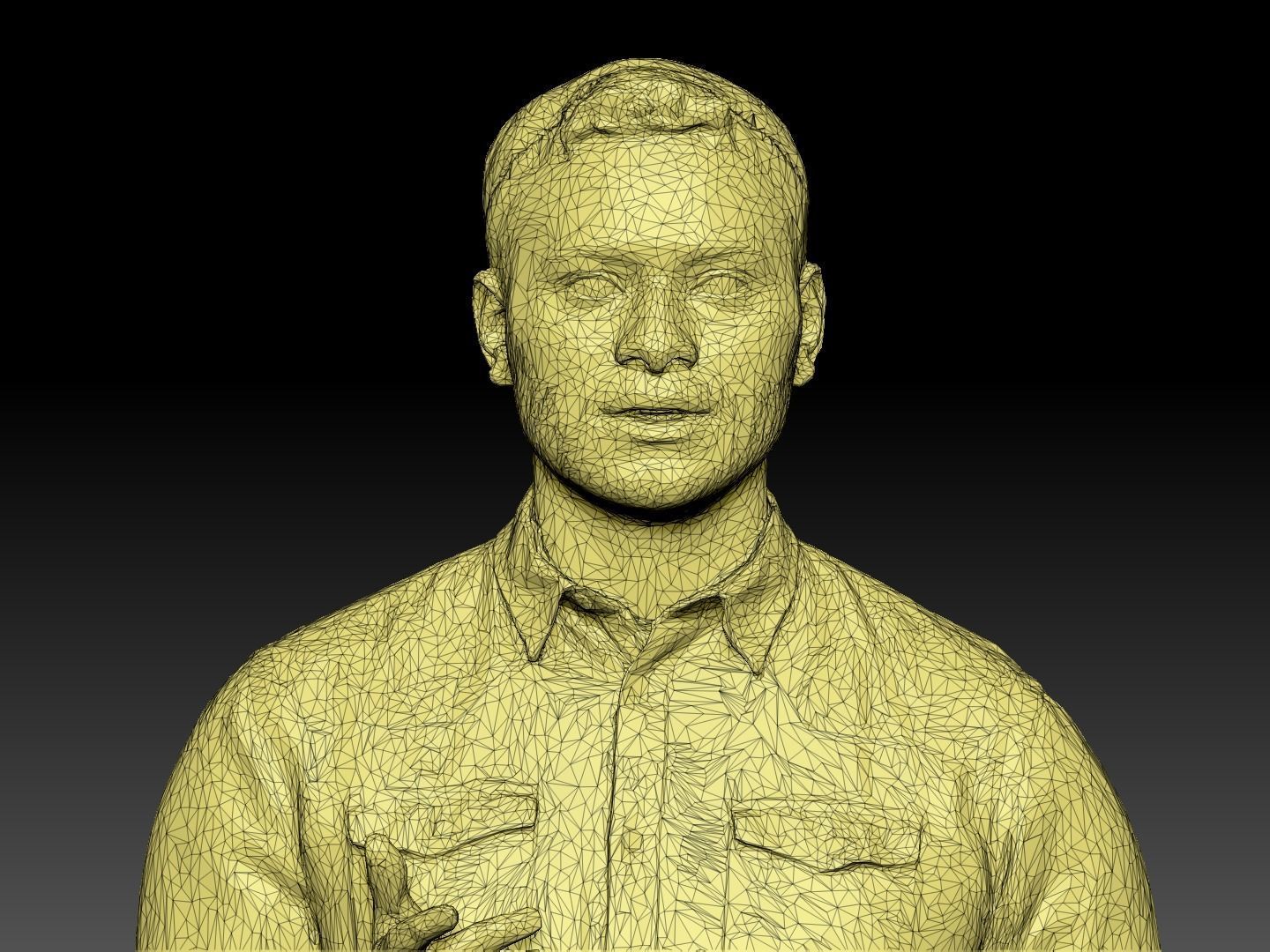 Handsome young man in shirt explaining smth 238 Low-poly 3D model_6