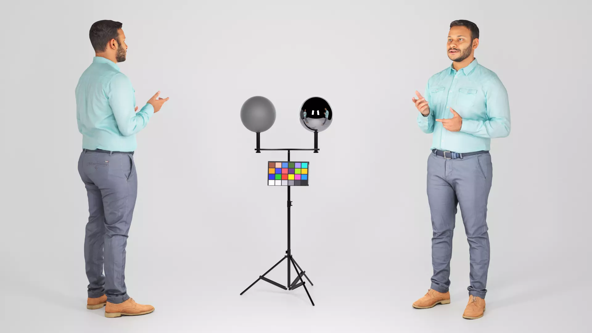 Handsome young man in shirt explaining smth 238 Low-poly 3D model_0