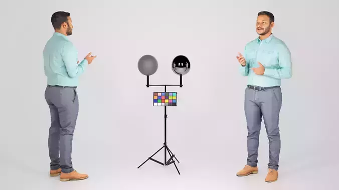 Handsome young man in shirt explaining smth 238 Low-poly 3D model