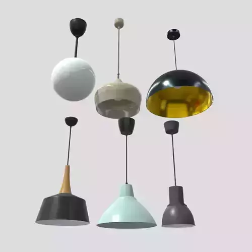 Ceiling Lamp Pack Low-poly 3D model