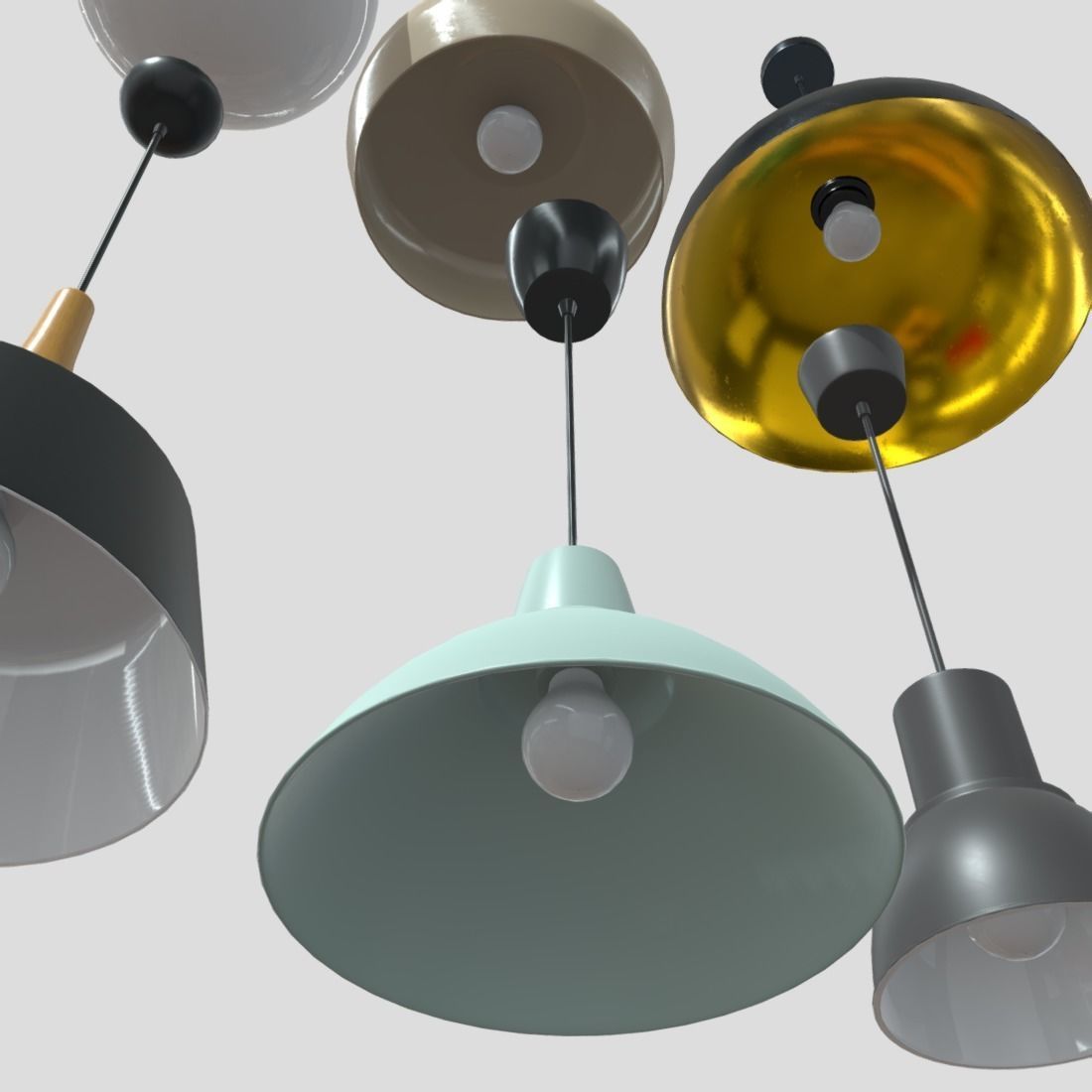 Ceiling Lamp Pack Low-poly 3D model_12
