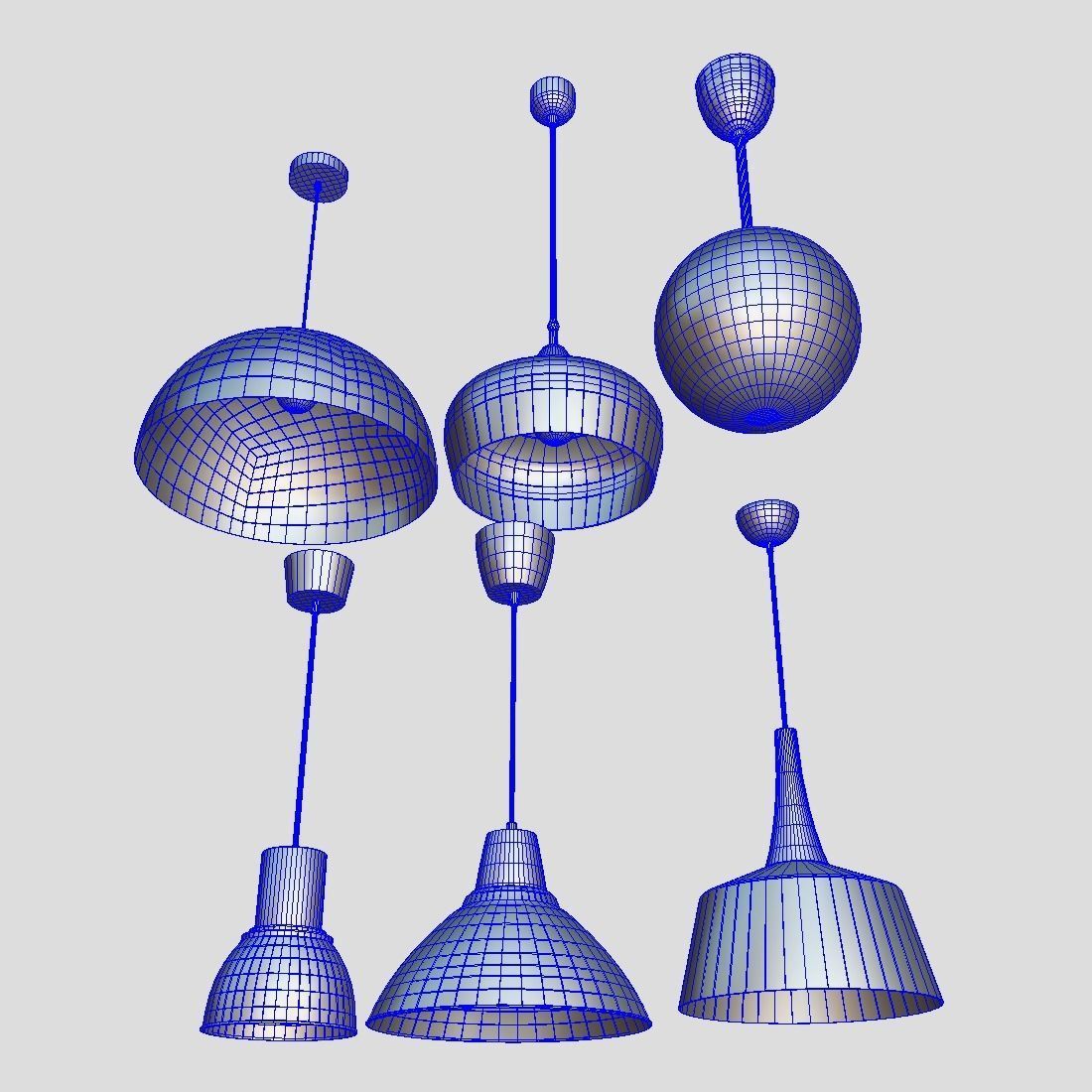 Ceiling Lamp Pack Low-poly 3D model_9