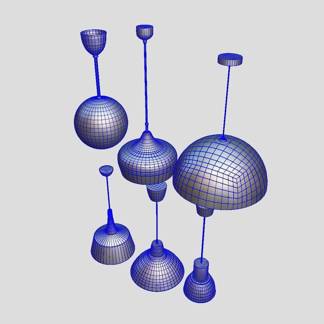 Ceiling Lamp Pack Low-poly 3D model_5