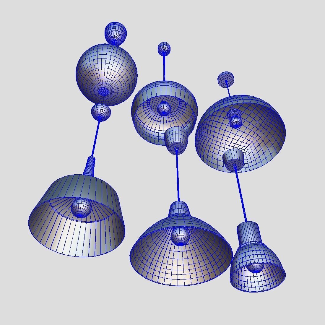 Ceiling Lamp Pack Low-poly 3D model_11