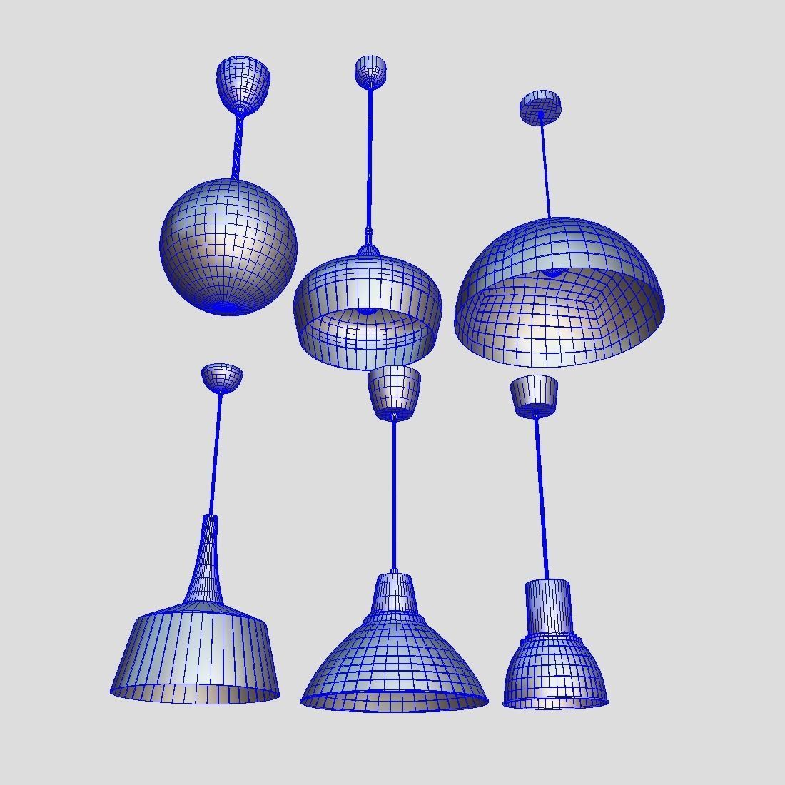 Ceiling Lamp Pack Low-poly 3D model_1
