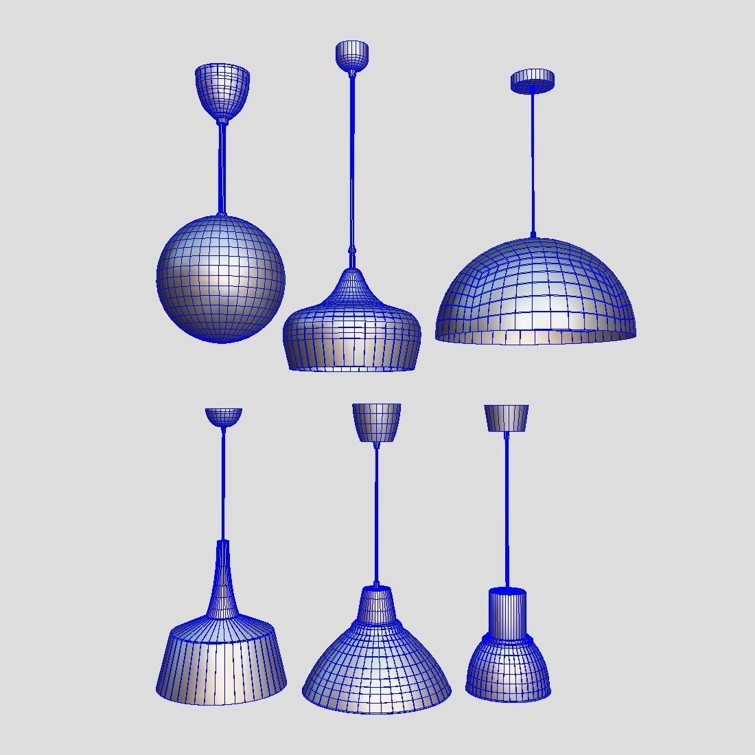 Ceiling Lamp Pack Low-poly 3D model_3