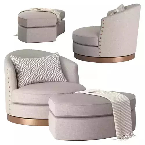 721 - Swivel Chair and Ottoman - Burton James