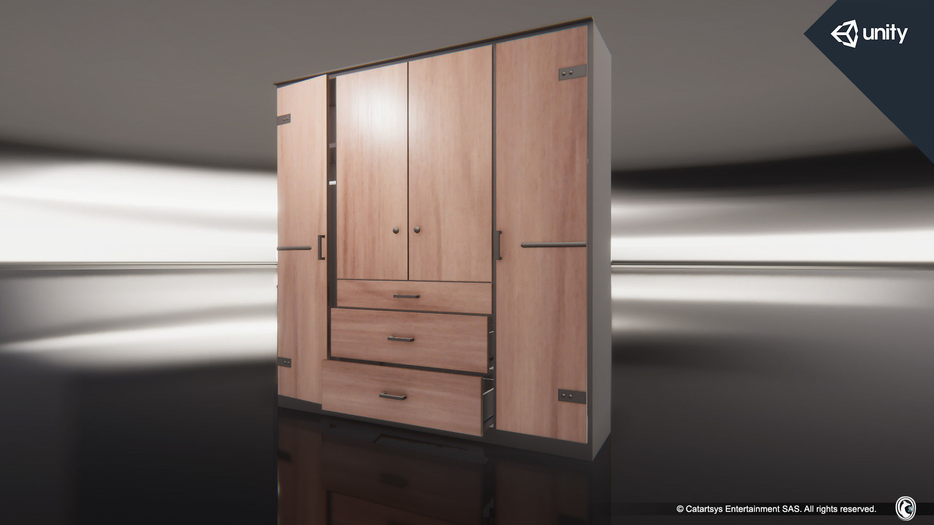 Wardrobe Cabinet Low-poly 3D model_1