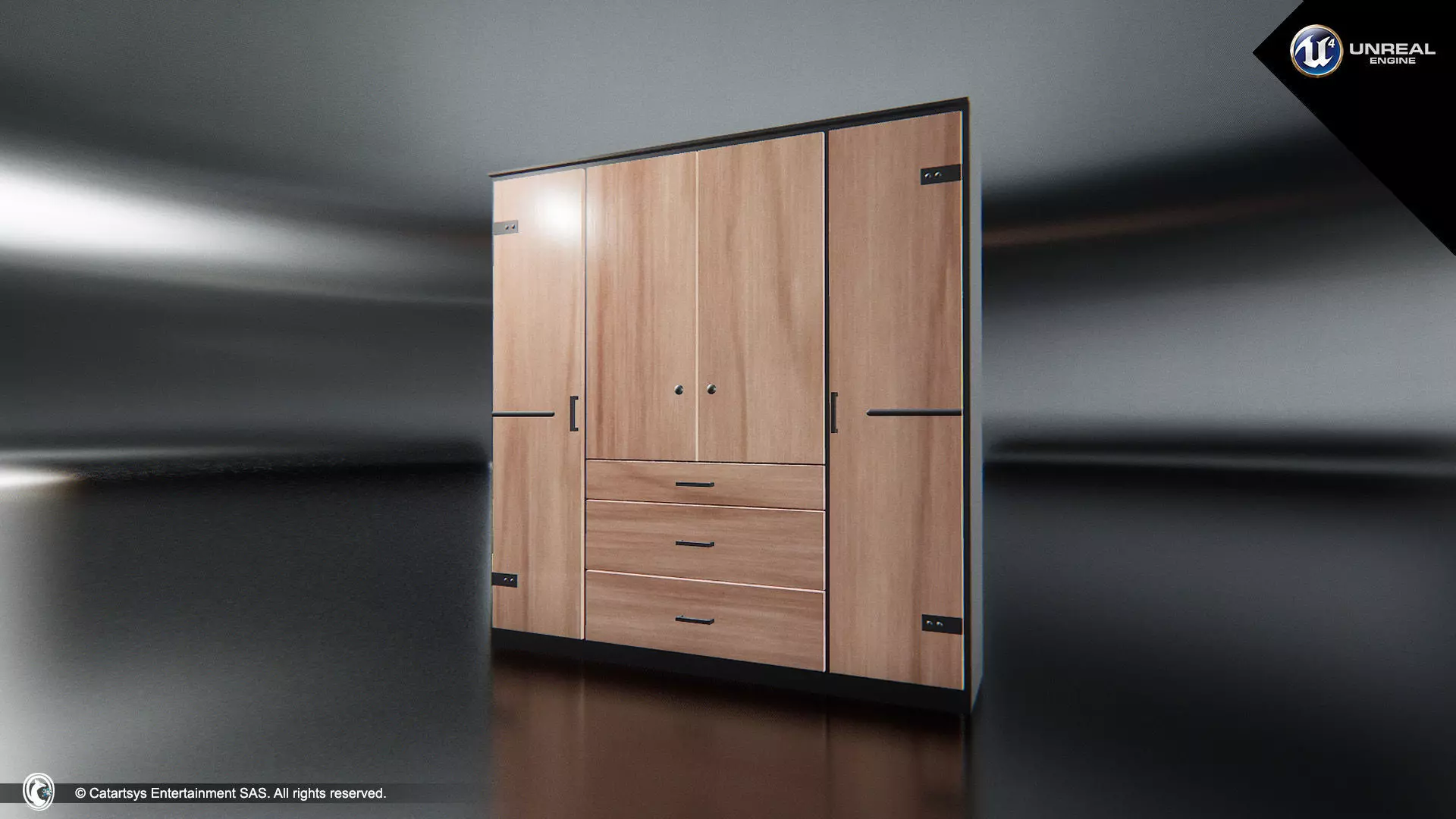 Wardrobe Cabinet Low-poly 3D model_0
