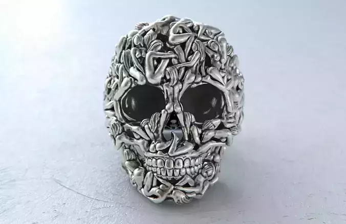Skull Ring Women Bodies 3D print model