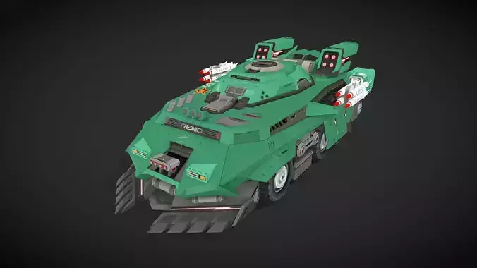 Tank Race Car 3D Model