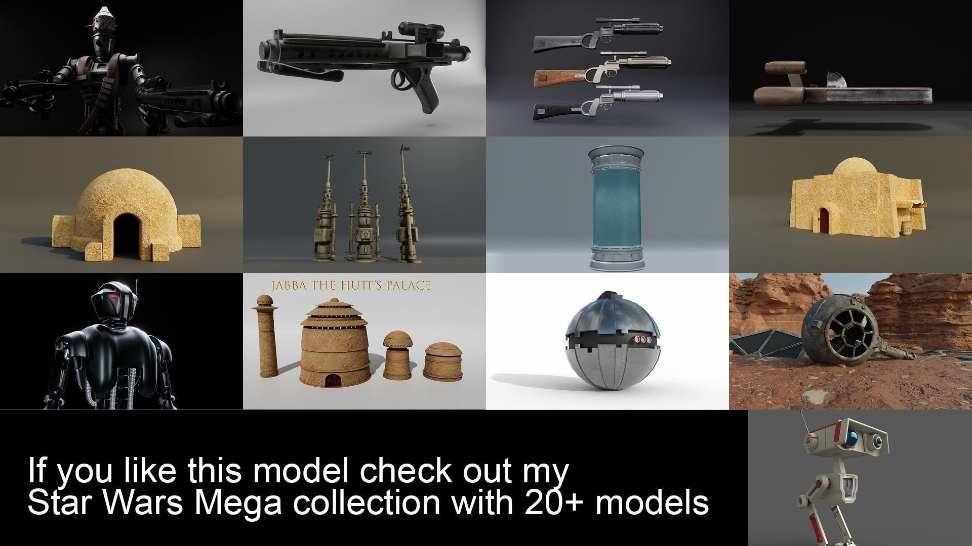 Star Wars Bacta Tank Free low-poly 3D model_2