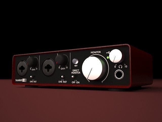 HQ Focusrite Scarlett 2i2 Soundcard 3D model