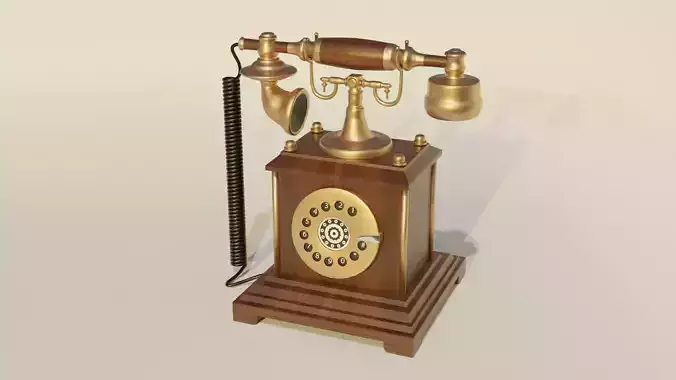 Acient Telephone  Low-poly Low-poly 3D model