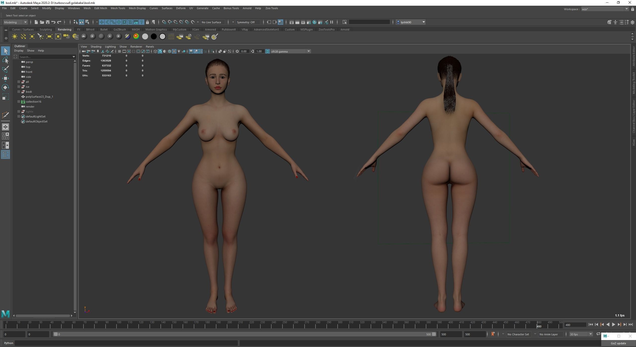 3D Woman - Realistic Perfect Female Body Basemesh 3D model_21