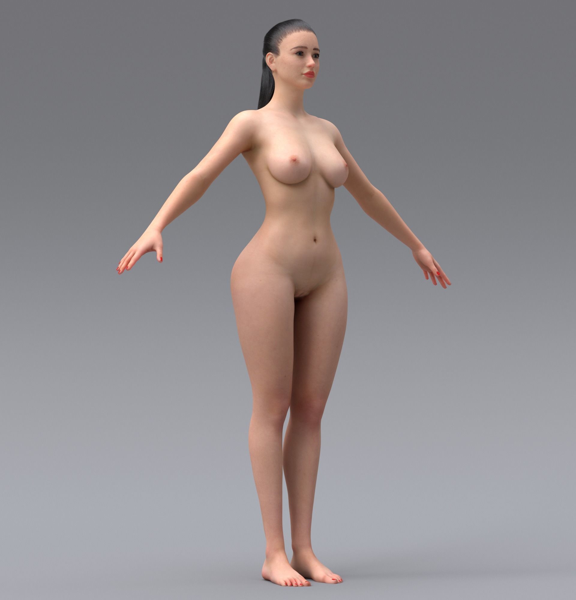 3D Woman - Realistic Perfect Female Body Basemesh 3D model_10