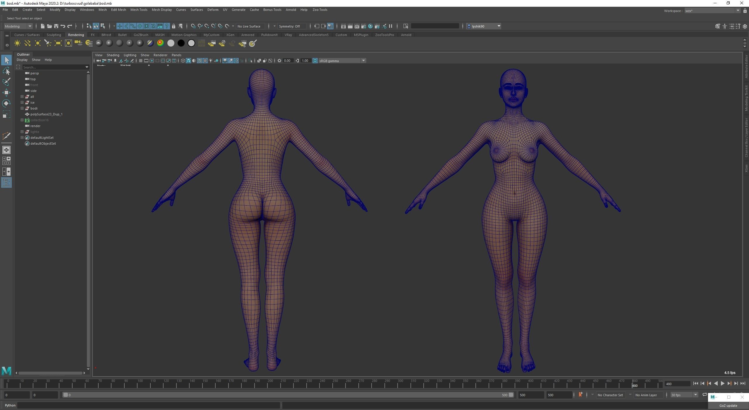 3D Woman - Realistic Perfect Female Body Basemesh 3D model_22