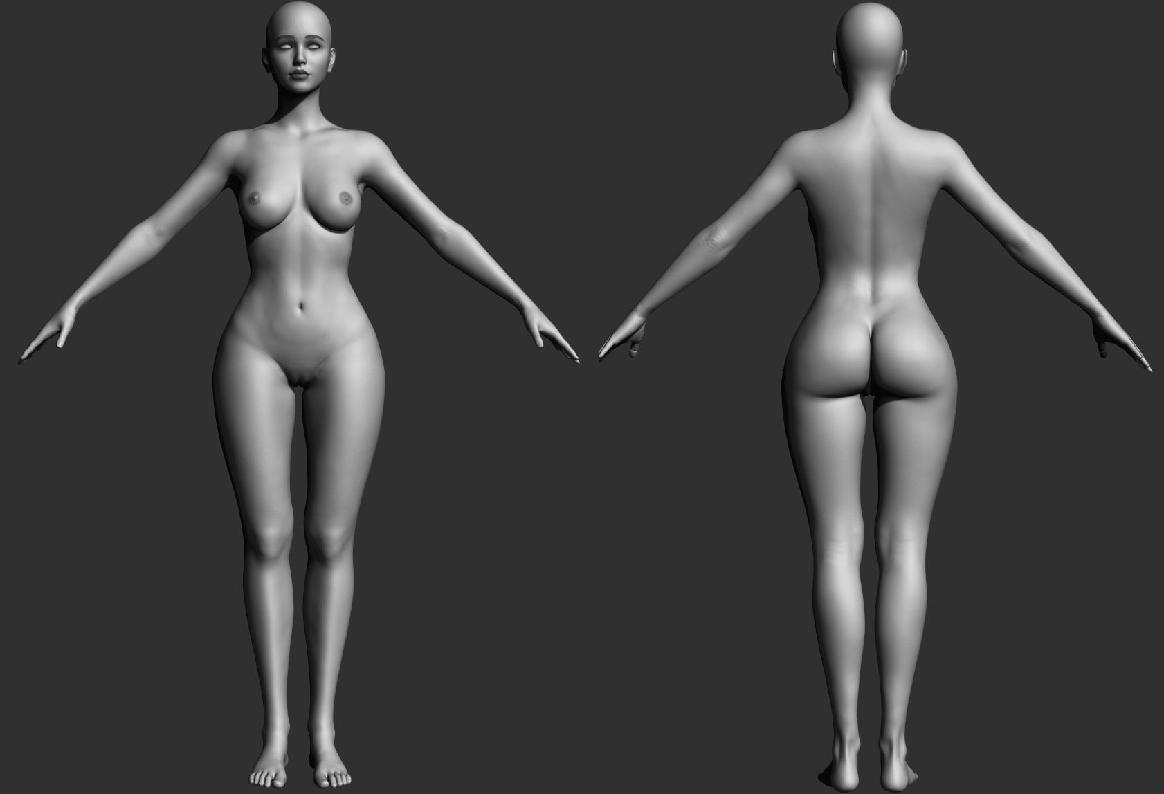 3D Woman - Realistic Perfect Female Body Basemesh 3D model_20