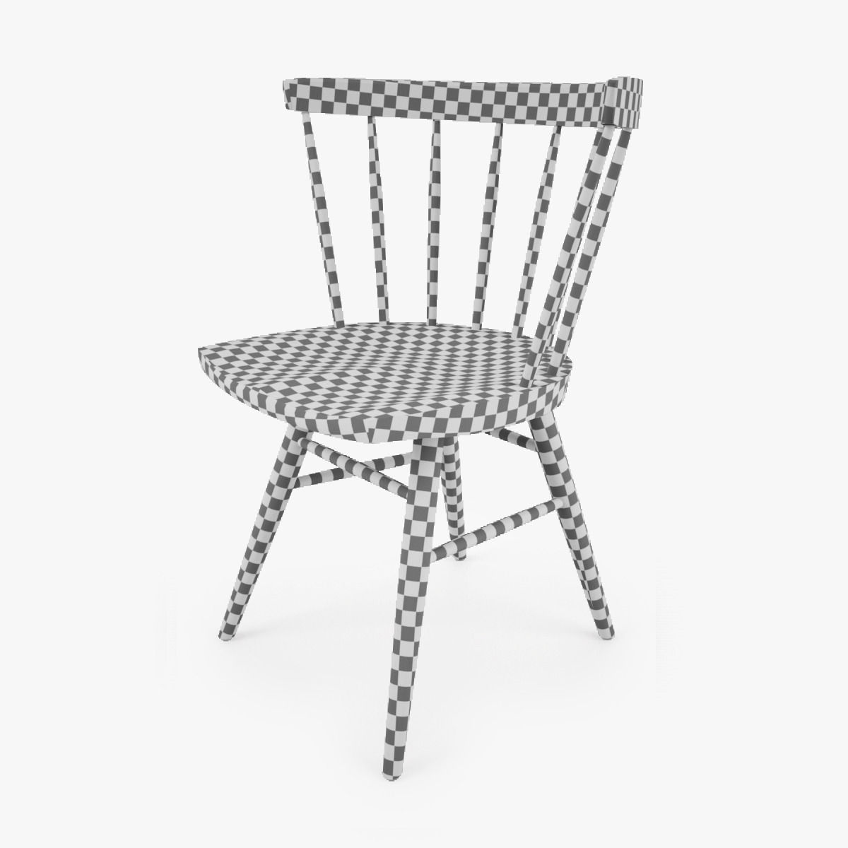 Knoll Straight Chair and Risom Dining Table 3D model_8