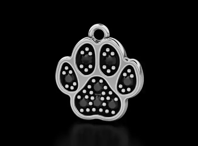 Pendant dog paw with diamonds 570
