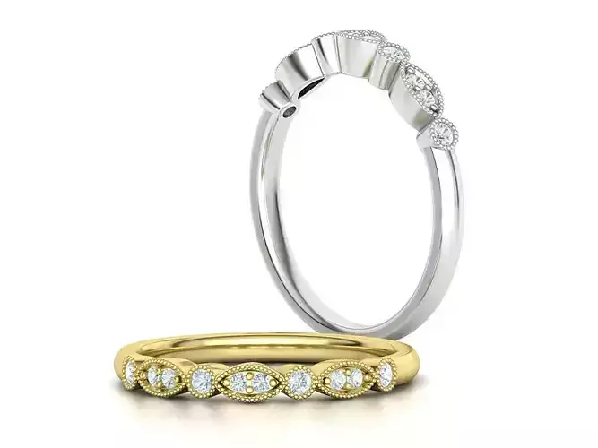 Vintage Milgrain Band ring 3dmodel