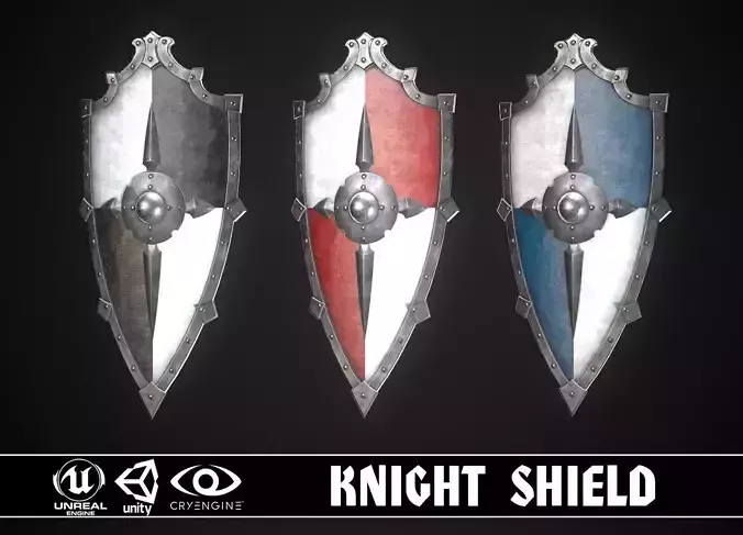 Knight Shield 08 Low-poly 3D model