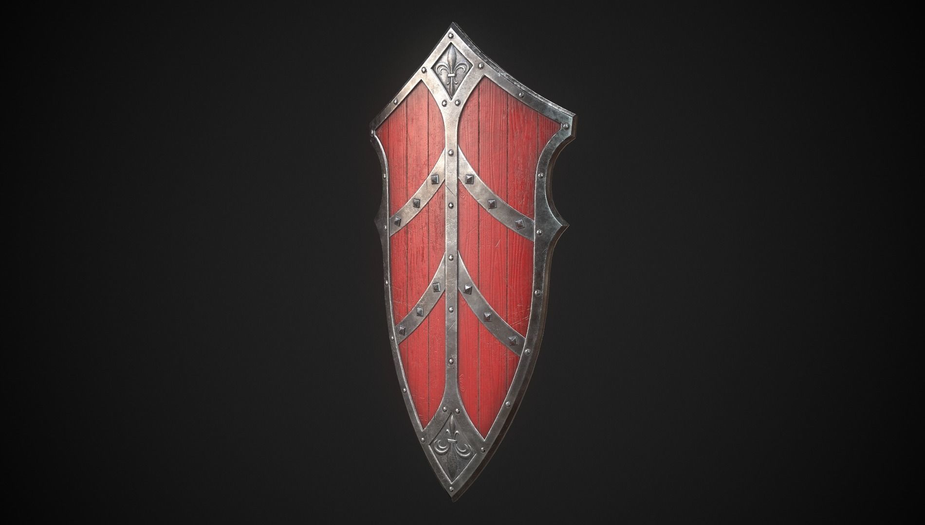 Knight Shield 10 Low-poly 3D model_4