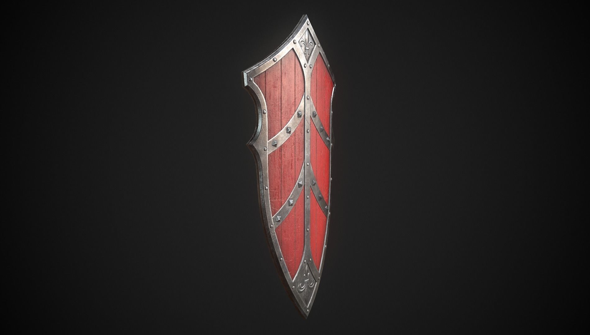 Knight Shield 10 Low-poly 3D model_13