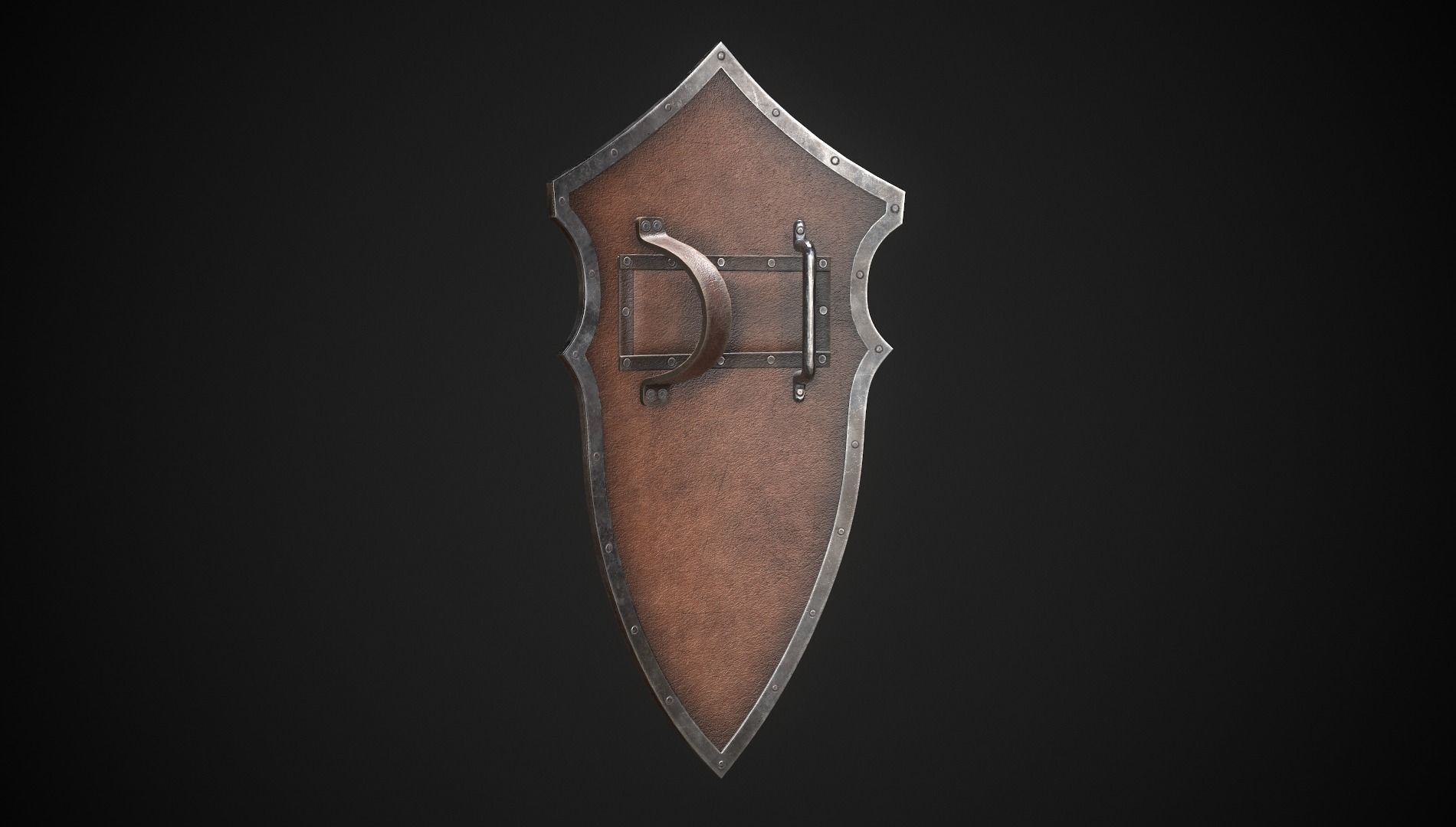 Knight Shield 10 Low-poly 3D model_8