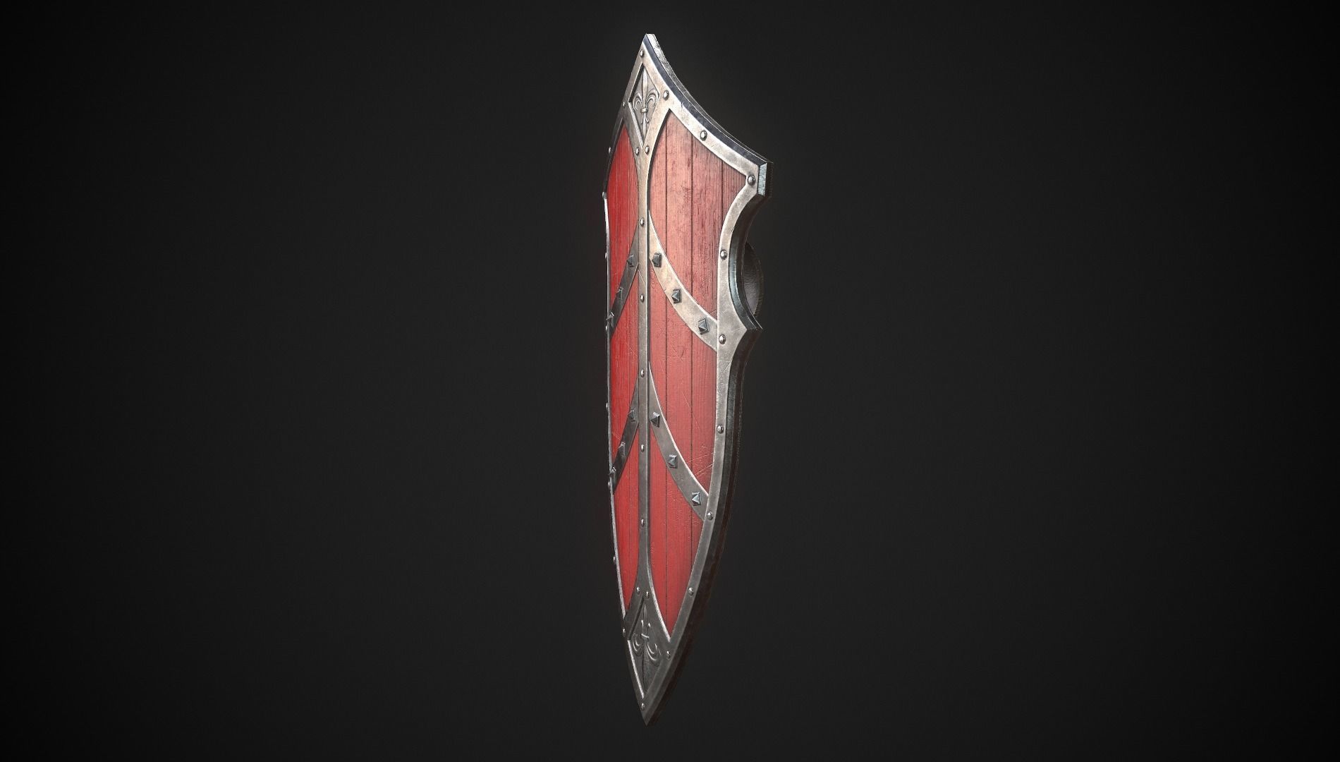 Knight Shield 10 Low-poly 3D model_5